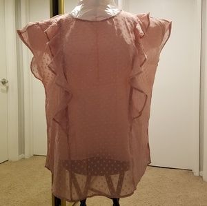 Torrid Pink Ruffle Blouse Plus Sz. 3